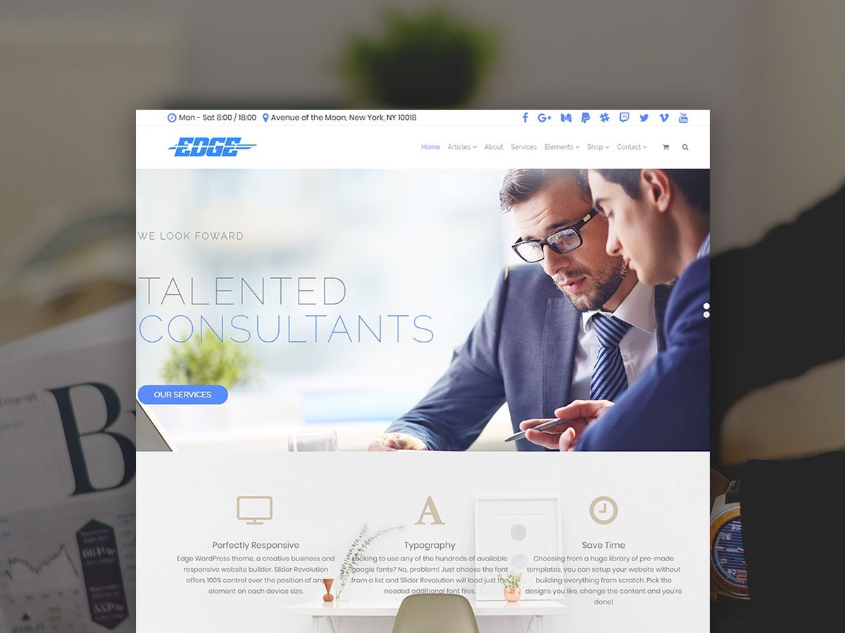 Edge WordPress Theme - Business and Agency Responsive Template